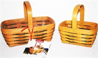 1996 & 1998 Longaberger Small Chore Handled Basket