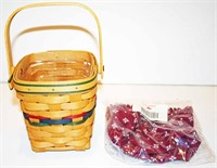 1997 Longaberger Bee Basket w/ Insert & Liner