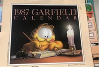 Garfield pictures, folders, and 1987 calendar