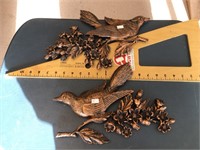 Pair of bird wall hangers