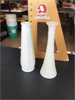 Pair of milk glass vases