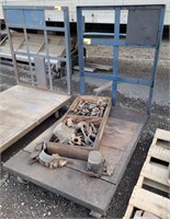 Metal Cart w/ Wood Base, Various Fasteners, &