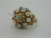 Vintage Heavy 14k Gold opal Ring