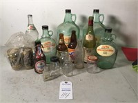 Misc. glass bottles/jugs