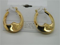 14k Gold Large Semi Hoop Earrings