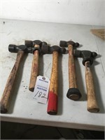 5 ball-peene hammers & bucket
