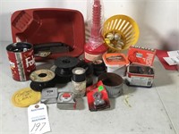 Misc wire, tape, battery, wood filler, tape