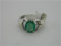Heavy 18k Gold Emerald Ring