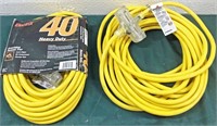 40' Heavy Duty Yellow Power Cord w/ 3-Way