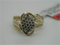 Brand New Yellow Gold Cluster Ring
