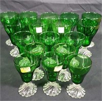 Anchor Hocking Forest Green Footed Glasses