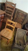 3 Kid & 2 Adult Wooden Chairs