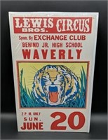 Vintage Lewis Bros Circus Poster Waverly Tn