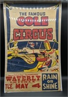 Large Vintage Cole Circus Poster Waverly Tn