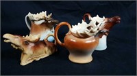 4 Vintage Ceramic Moose Creamers