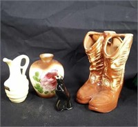 McCoy Boots, Bird Pie Cooler, Vases