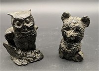 Two Handcarved Coal Figurines KY Coal
