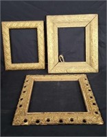 3 Antique Gold Gilt Frames