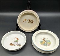 Trio of Vintage Baby Plates