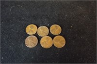 1940's Wheat Pennies 6 in total