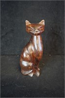 Wooden Cat Figurine