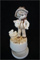 Boy with Rabbits Musical Figurine