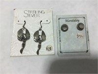 2 pair larger sterling studs