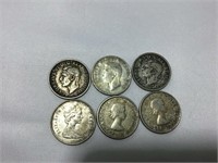 6 Canadian quarters