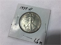 1937D Liberty walking half dollar