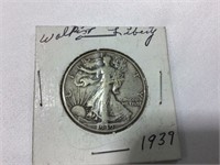 1939S Liberty walking half dollar