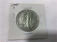 1941S Liberty walking half dollar