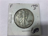 1942D Liberty walking half dollar