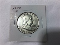 1953D Franklin half dollar