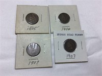 1905, 1906 and 1907 Indian head cents