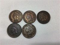 5 Indian head cents
