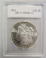 Uncirculated 1881-S Morgan Silver Dollar