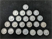 Lot of 23 Silver Mercury Dimes