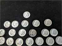Lot of 20 Woodrow Wilson Silver Dimes