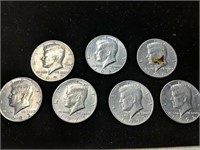 Lot of 7 Kennedy Half Dollars (post'64)