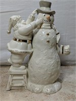 Lenox Ivory-tone Santa Building Snowman
