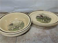 6-Pc Vintage Royal Worcester Palissy Dish FoxHunt