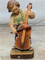 Boy Playing Cello Resin Figurine
