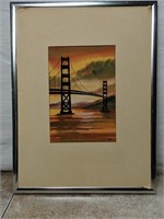 Vintage Golden Gate Bridge Tourist Watercolor