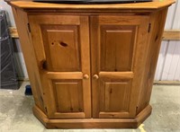 Wooden 2 Door Corner Cabinet TV NOT INCLUDED