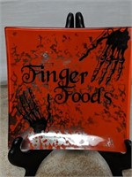 Halloween 'Finger Foods' Glass Dish 6x6"