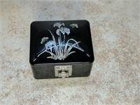 Japanese Black Lacquer Hinged Keepsake Box