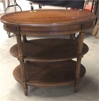 3 Tier Oval, Wood End Table/ Entry Table