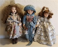 (3) Vintage Pocelain Dolls Approx 19" Tall