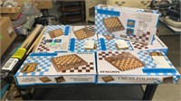 7 15” Chess Folding Wooden Sets and 2 pairs of