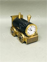 Oberon 17 Jewel train engine brass desk clock
